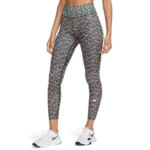 Nike One Floral Ankle Leggings DryFit Pink Blue Black Size S Workout
